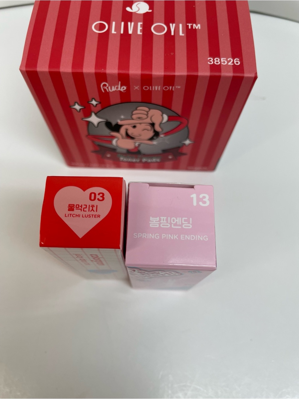 RUDE x Olive Oyl Toner Pads and Colorgram Lip Tint & Shadow Set of 3 - Picture 9 of 11